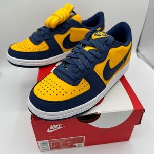 NWT Nike Terminator Low in University Gold / Navy Blue “ Michigan “ Unisex Shoes